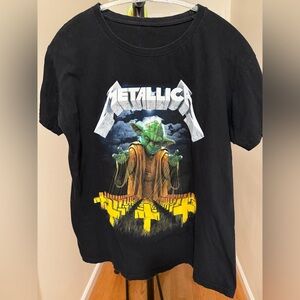 Metallica Band T-Shirt featuring Yoda from Star Wars